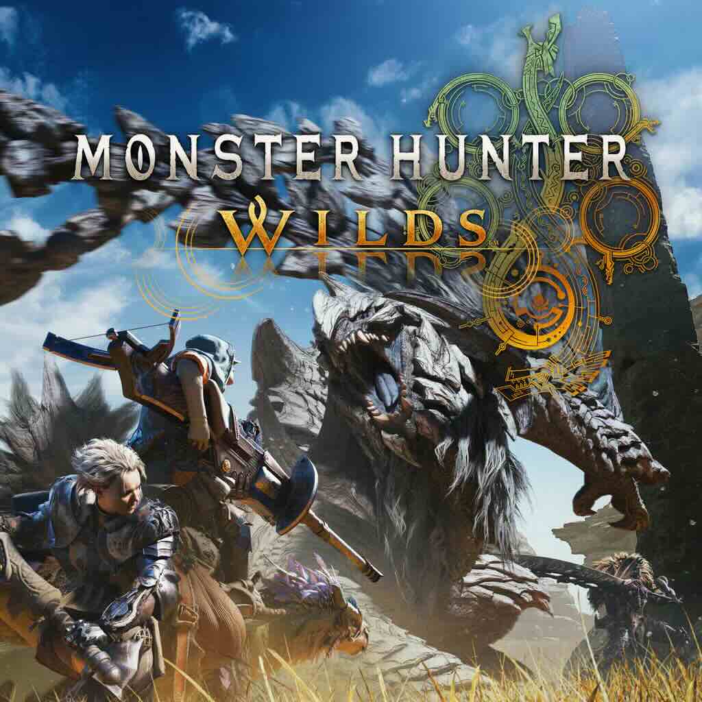Monster Hunter Wilds promotional image showing a vast open world and a hunter